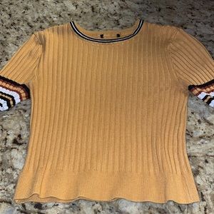 Yellow textured cropped top